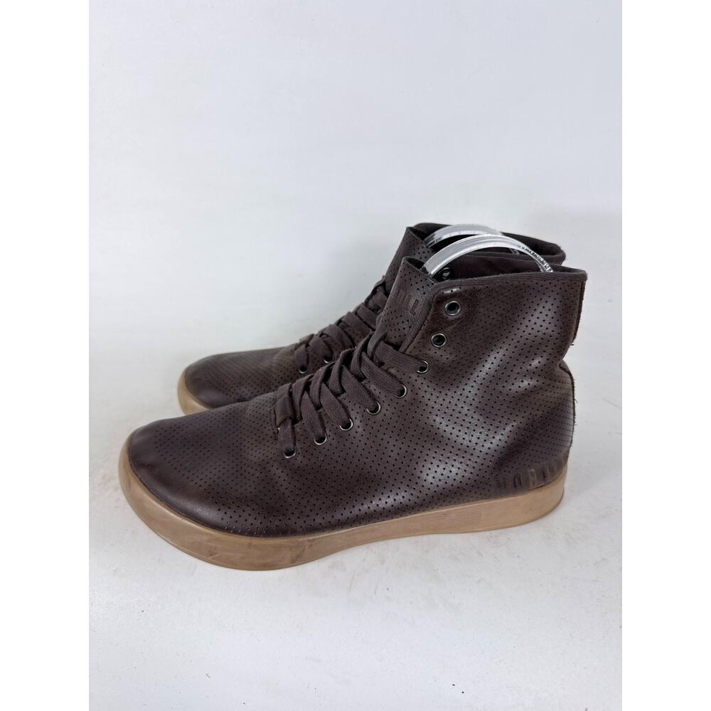 Nobull Perforated Leather High-Top Trainers Sneakers Women's 8 Brown Lace-Up - Picture 5 of 10